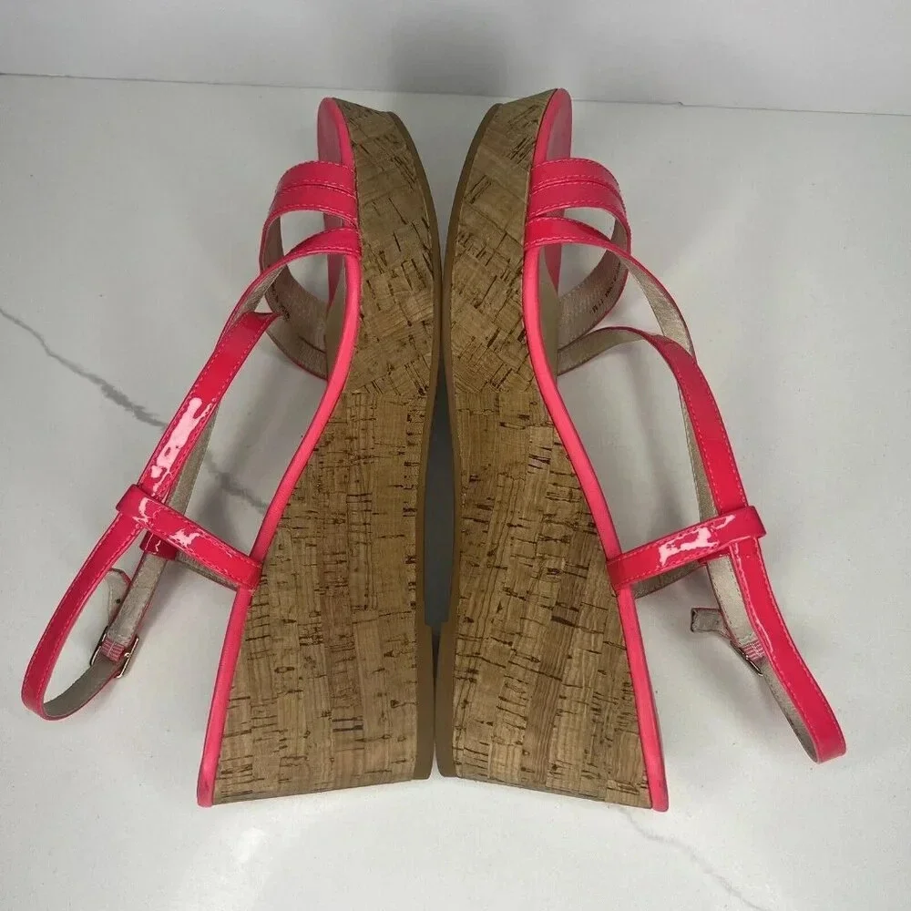 Kate Spade Hot Pink Wedge Platform Sandal Heels Sz 11 Cocktail Comfy
